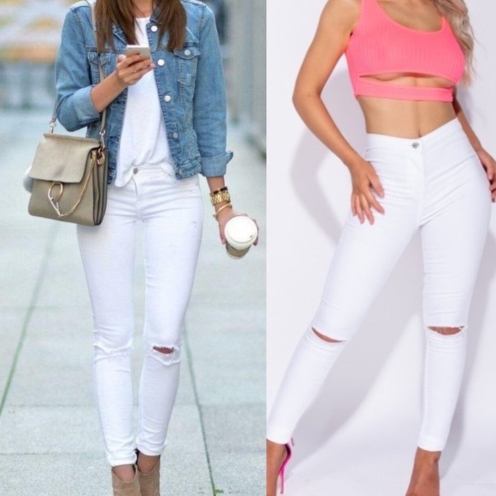 Rodeo Drive White High Rise Skinny Jeans